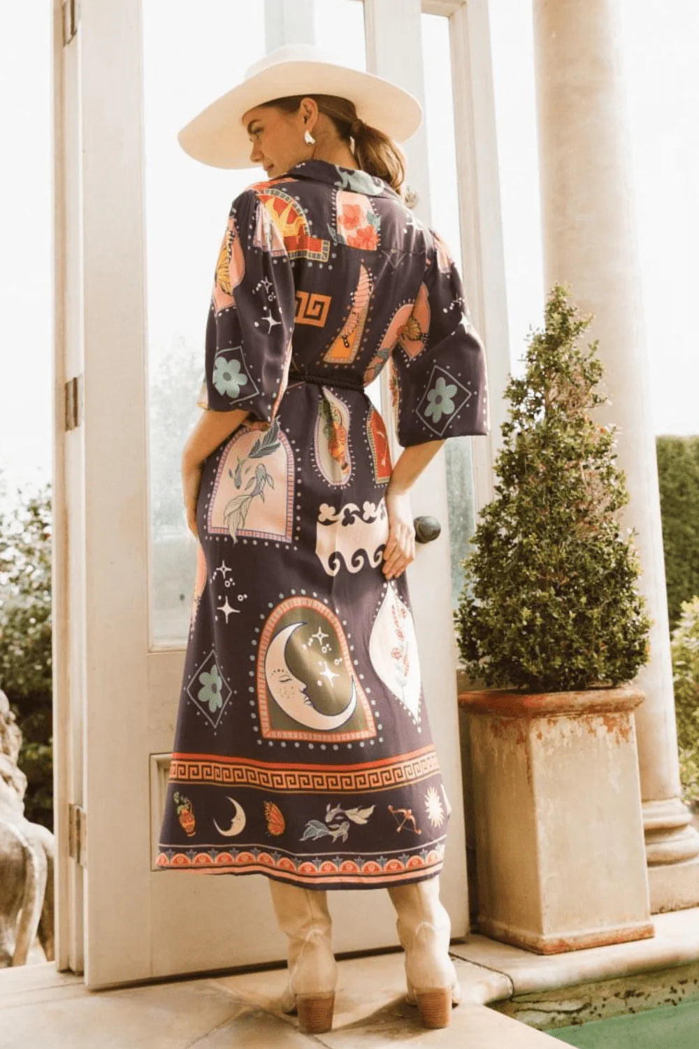 Women's short sleeved maxi boho dress